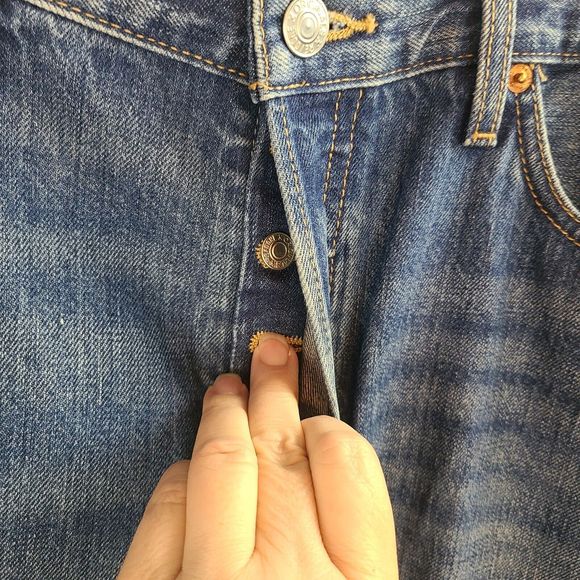 NWT RE/DONE Loose Long Bay Fade Blue Jeans Women's (26) Slouched Baggy Hem-$295 - Picture 3 of 13